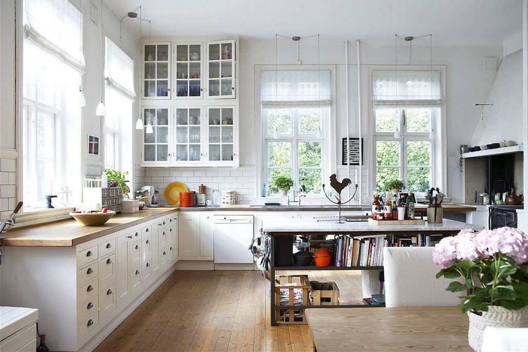Кухонная зона в скандинавском стиле